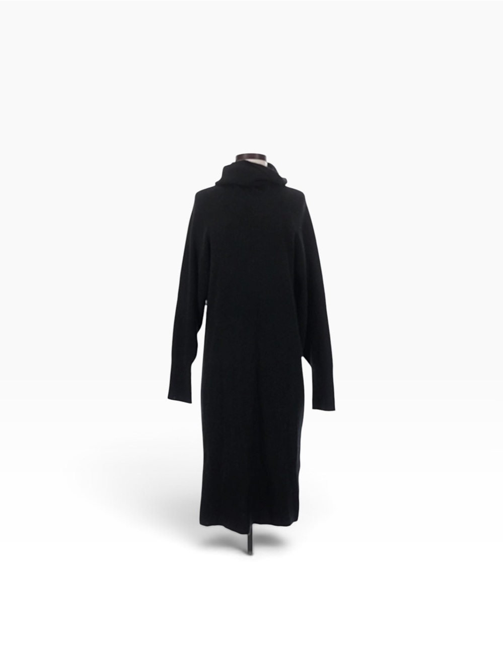 Boss by Hugo Boss XS wool alpaca blend Black Turtleneck midi Knit Sweater Dress - Picture 4 of 10